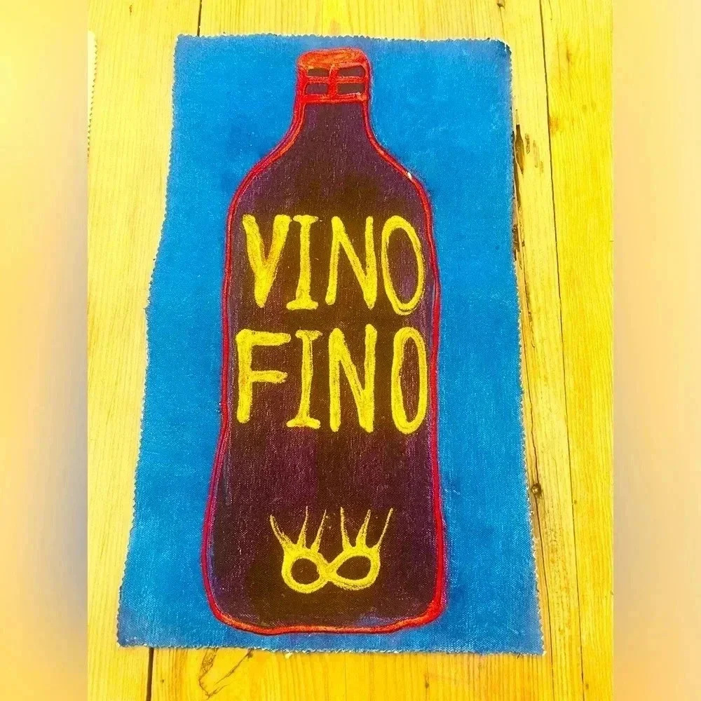 Art - Hand painted using bright, bold colors on a thick raw Cotten canvas